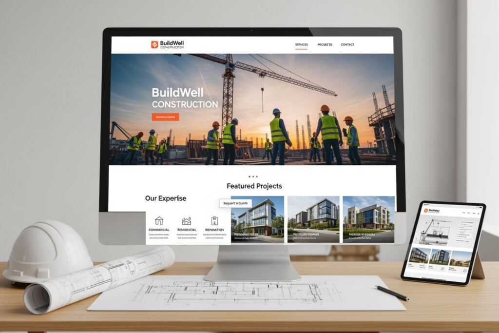 construction website content